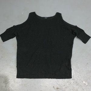 Black cold shoulder top